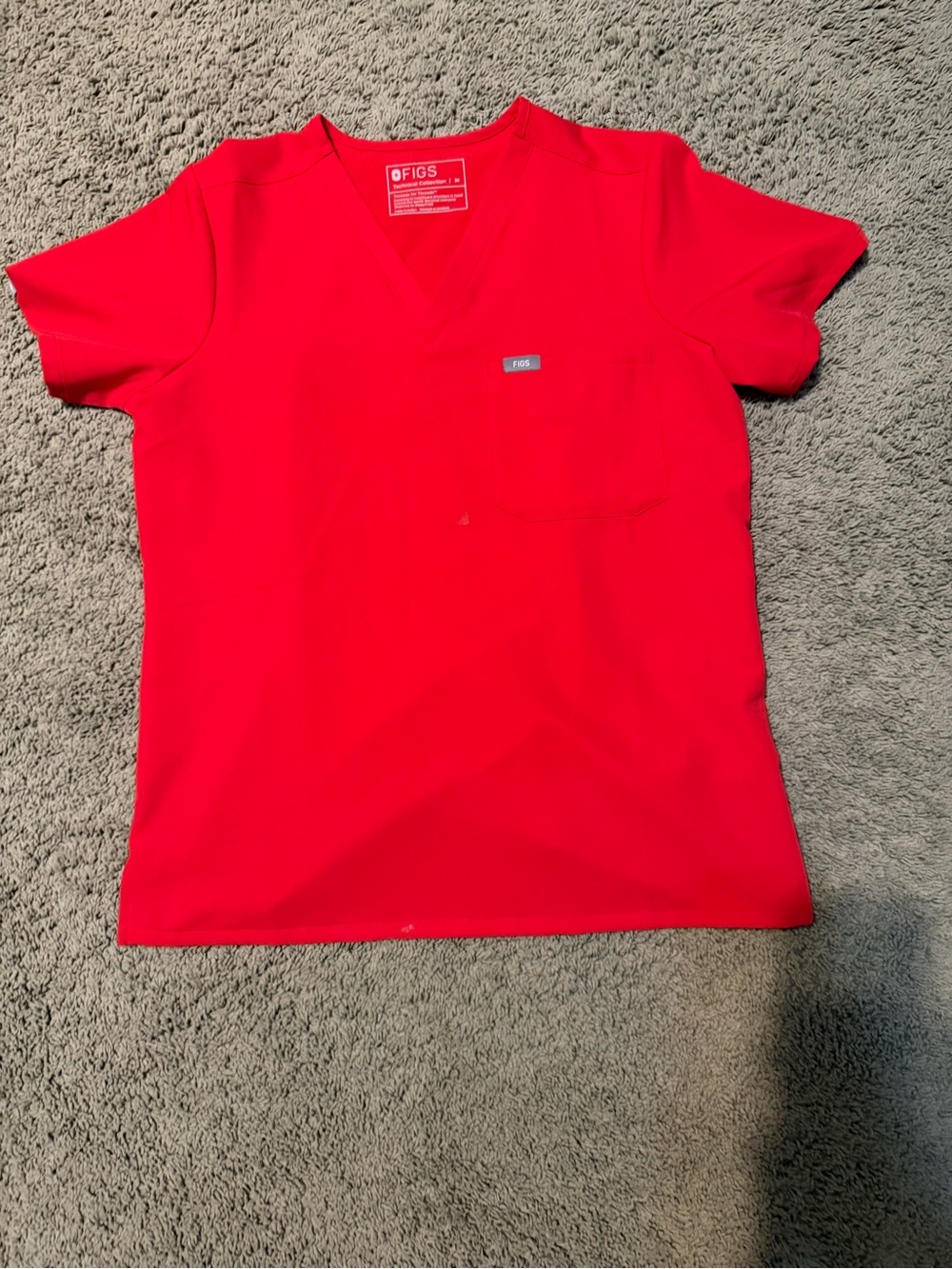 Figs Women’s V-Neck Tee in Bright Red